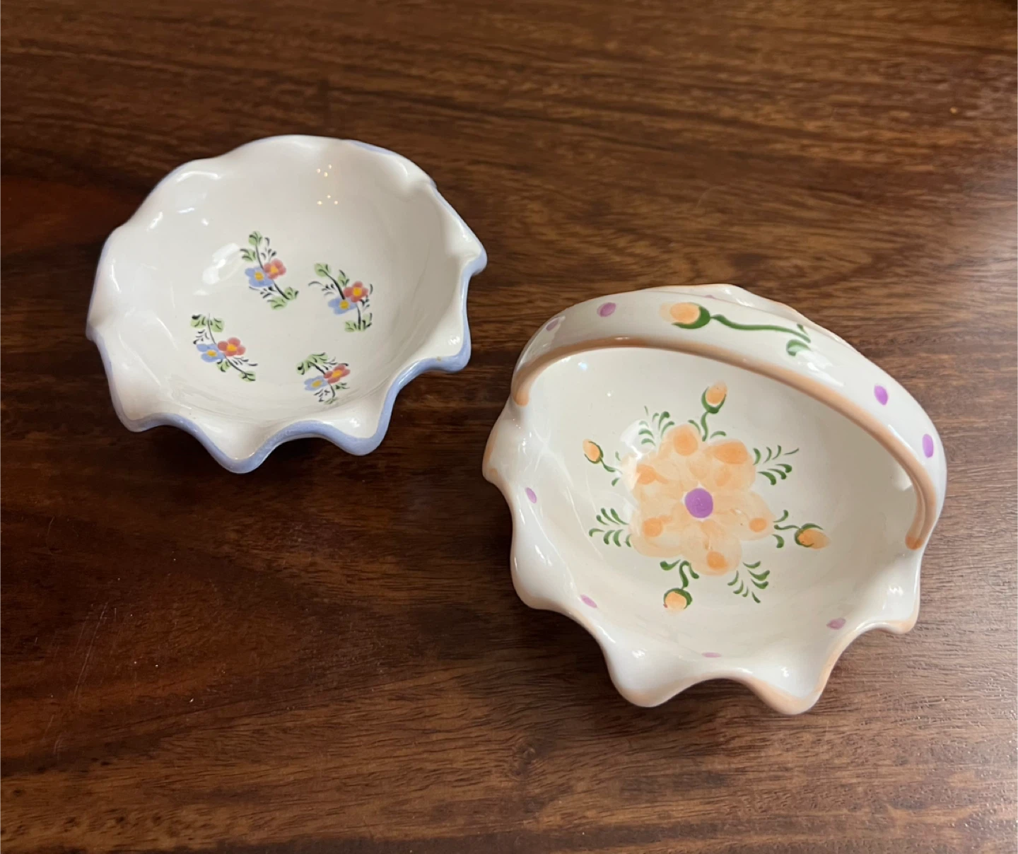 Vintage Small Ceramic Bowl and Basket - photo 2