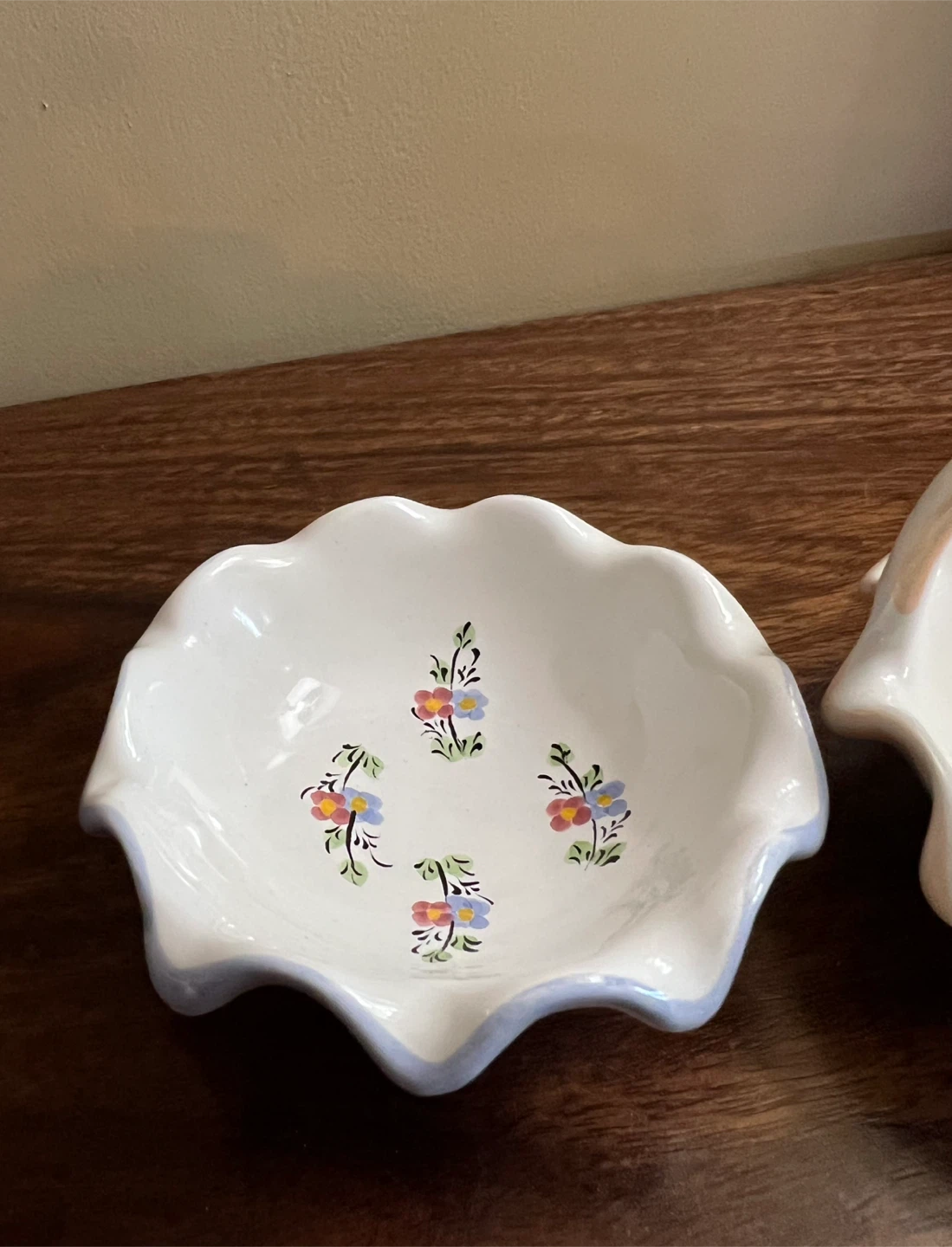 Vintage Small Ceramic Bowl and Basket - photo 5
