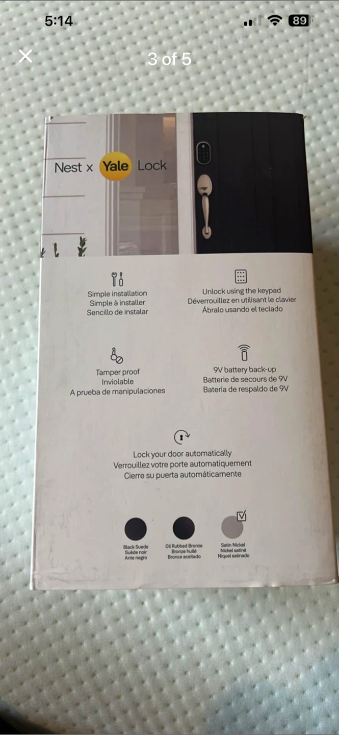 Nest x Yale Smart Lock - Satin Nickel - photo 5
