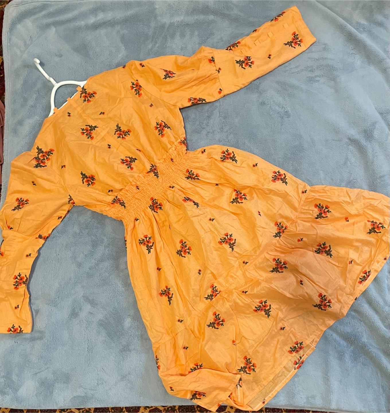 Elite Women's Orange Floral Print Dress - Size L-XL - photo 2
