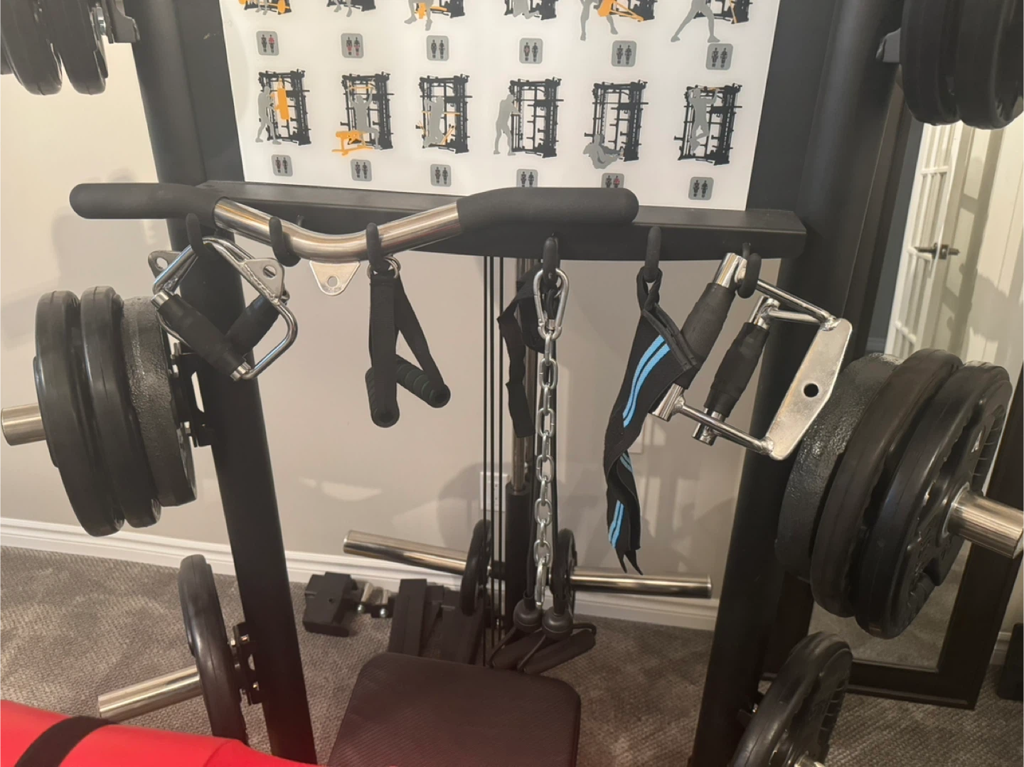 Yellow and black full functional smith machine