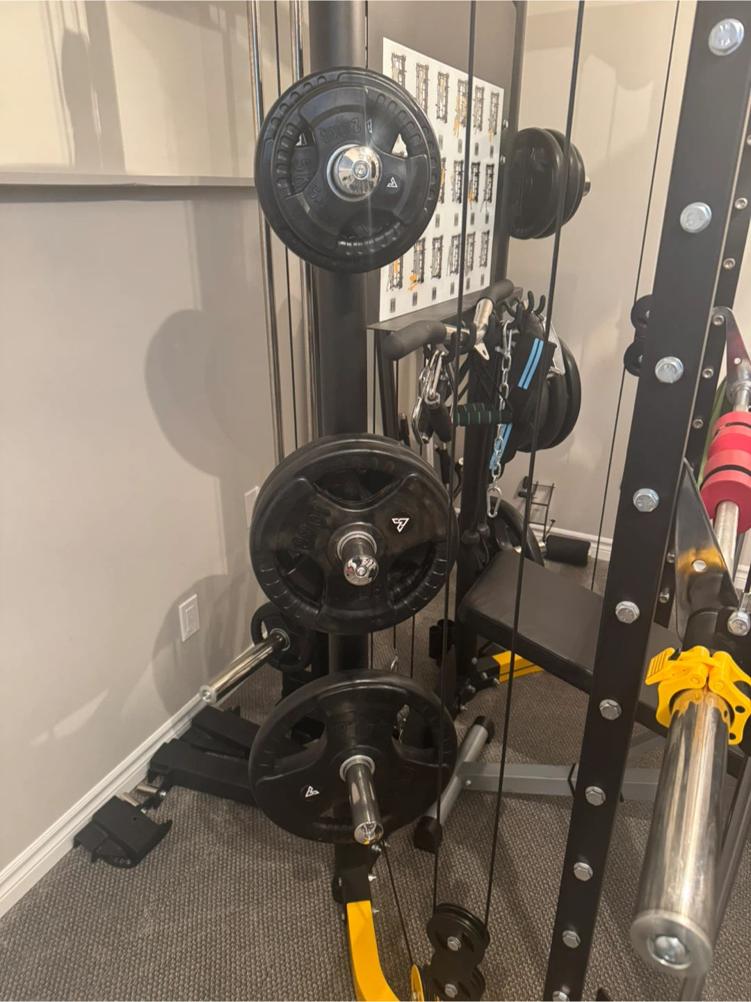Yellow and black full functional smith machine - photo 4