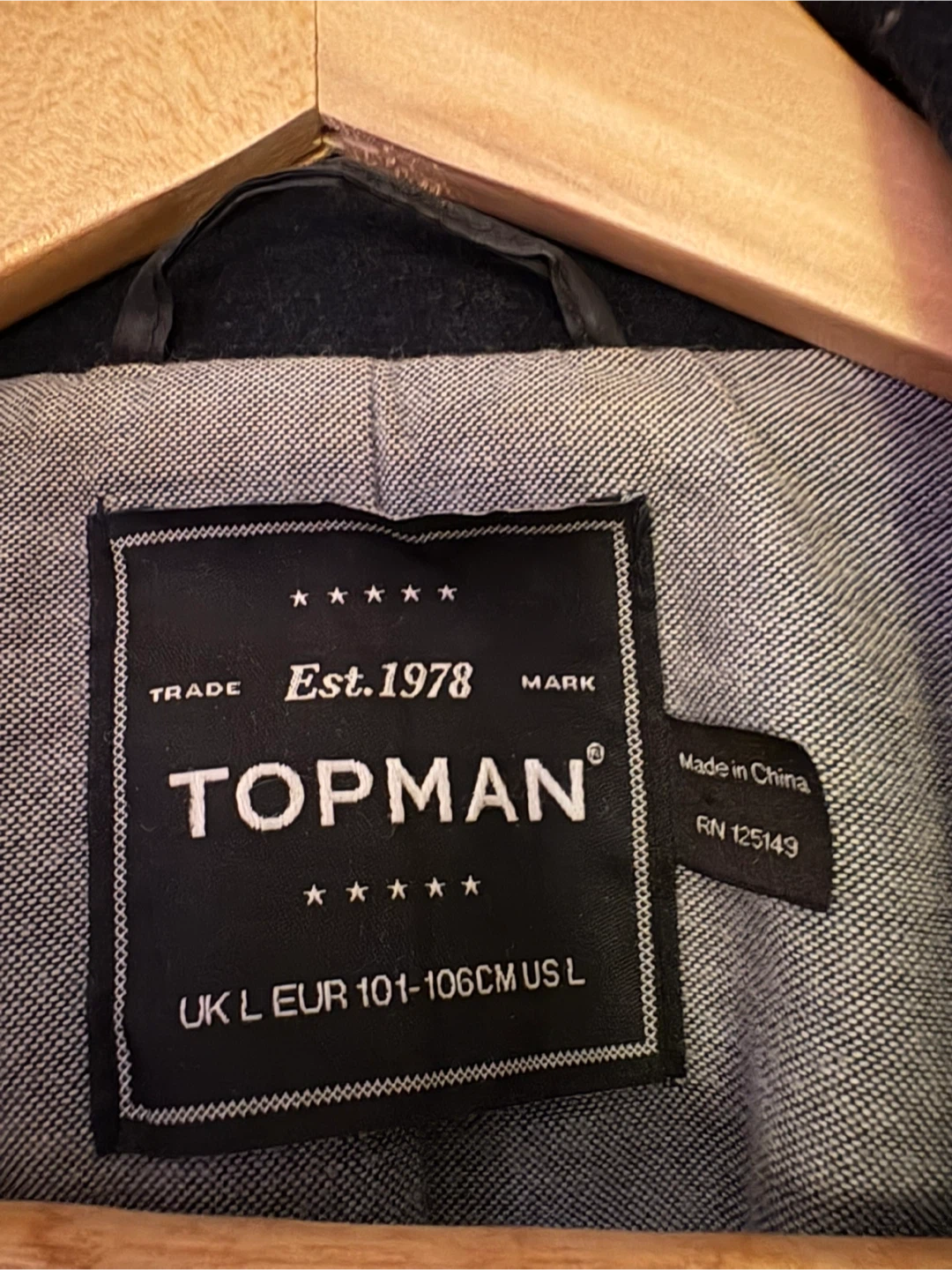 TOPMAN Navy Double-Breasted Peacoat - Size L - photo 2