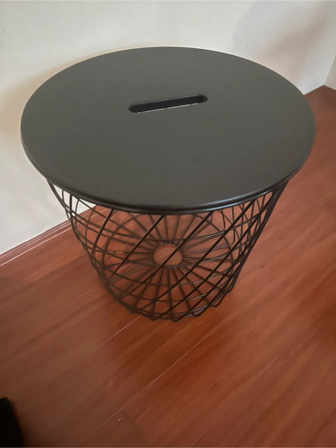 Black Wire Basket Side Table