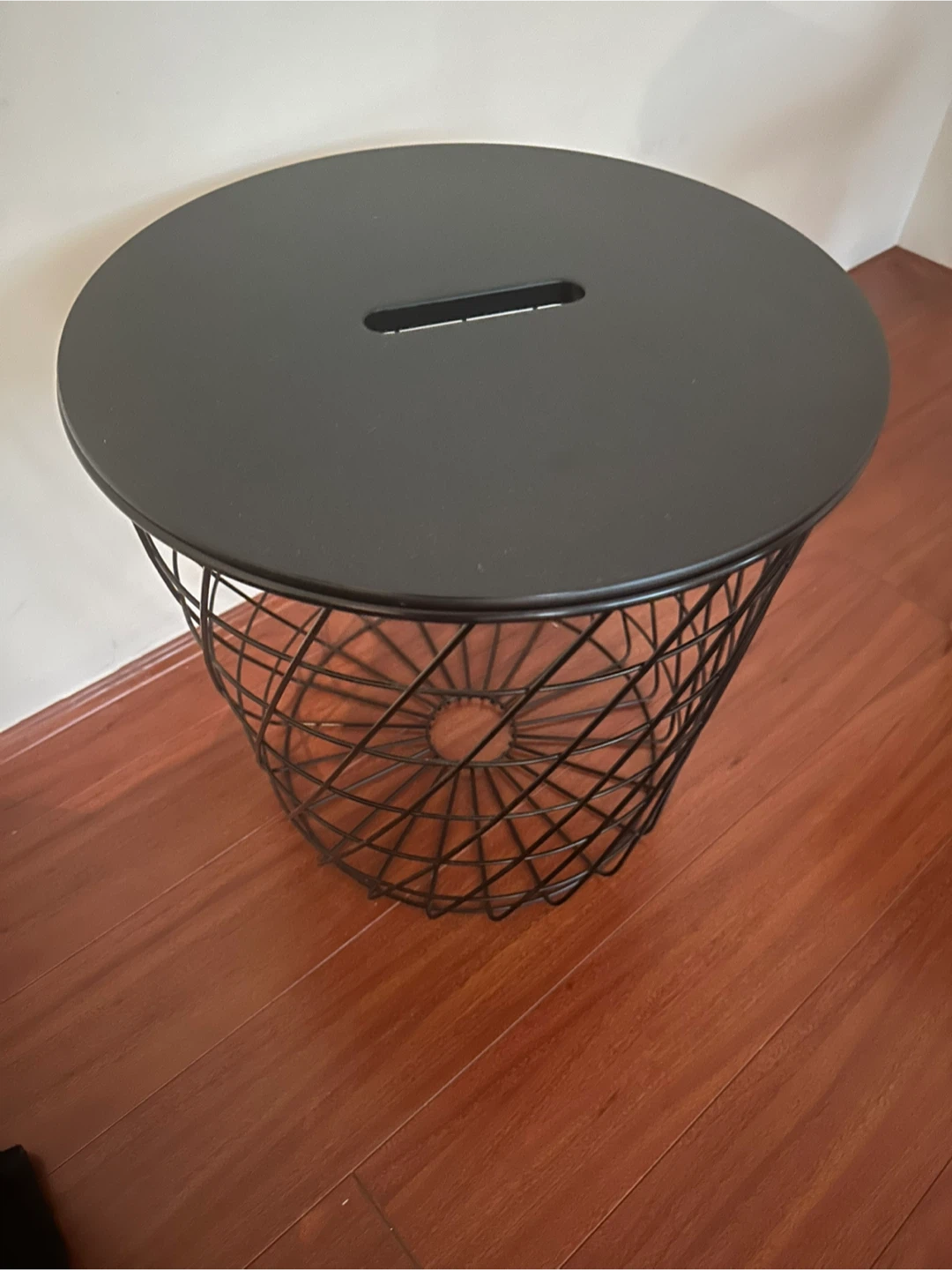 Black Wire Basket Side Table - photo 2