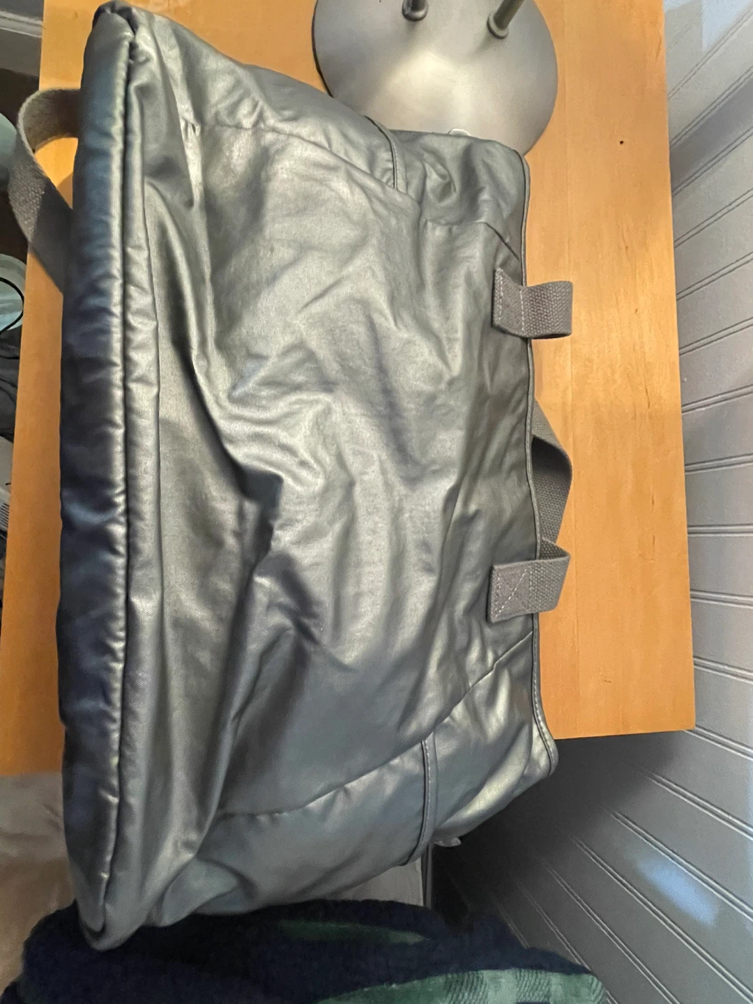 Kipling Grey Metallic Tote Bag with Monkey Charm - photo 3
