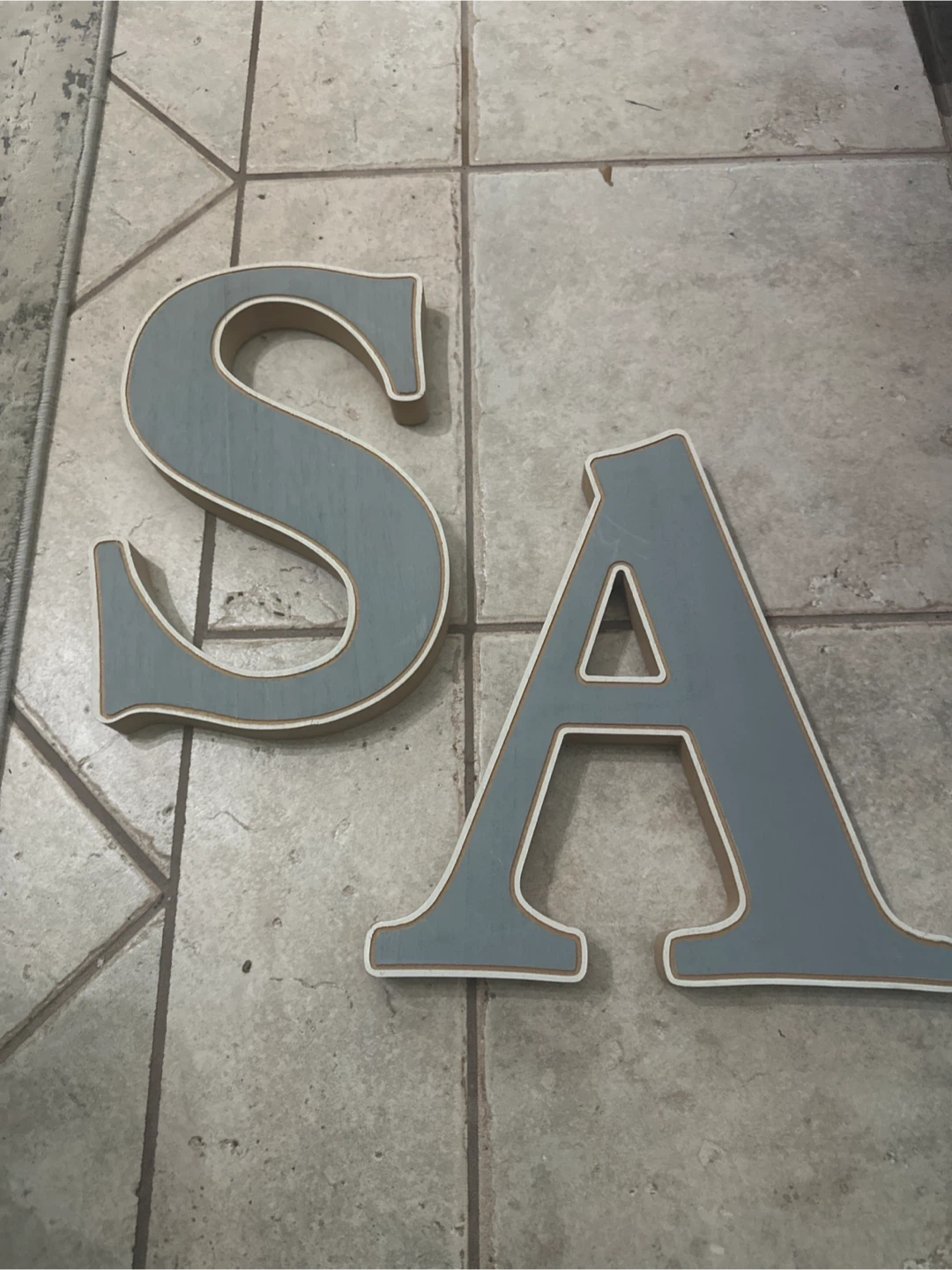 Wooden Decorative Letters S and A