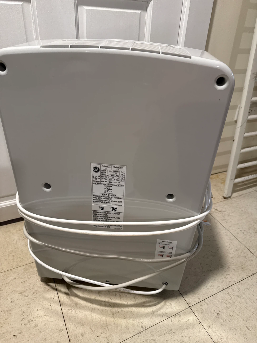 GE Dehumidifier APEL70TLTL1 - 70 Pints/Day - photo 4