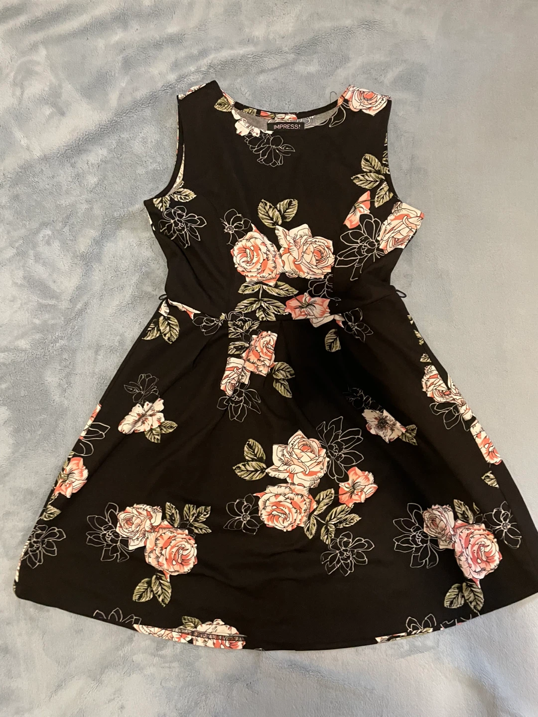 Impress Black Floral Fit & Flare Dress - photo 2