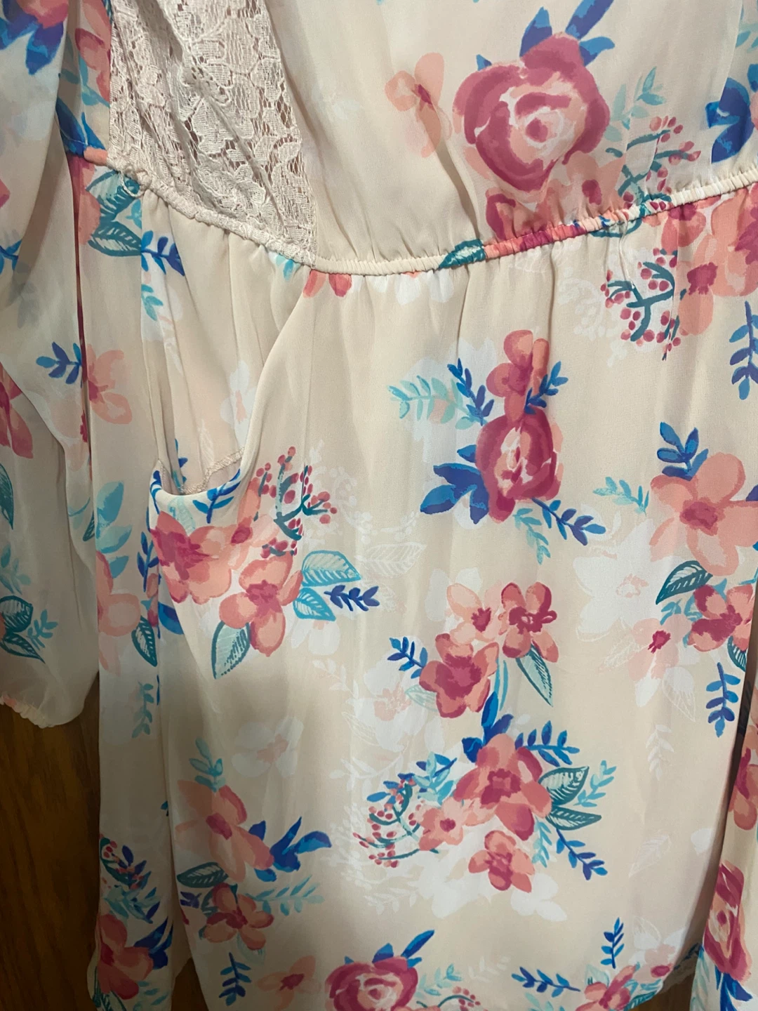 LONG SLEEVE LACE TRIM LC LAUREN CONRAD dress with belt - photo 2