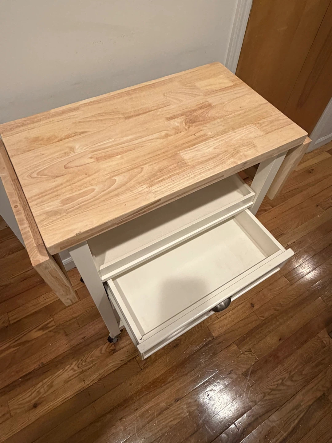 White Crosley Kitchen Cart with Drop Leaf Top - photo 2