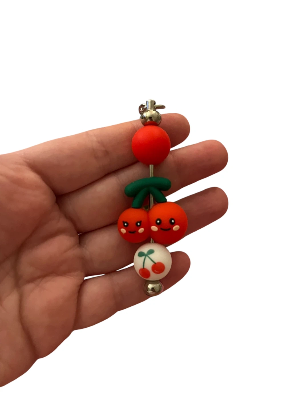 Cute Cherry Charm Keychain