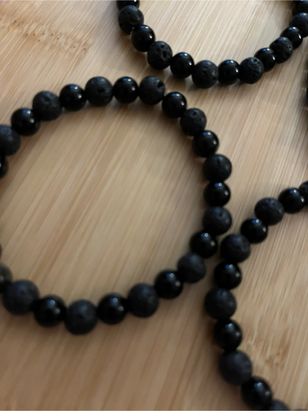 Set of 4 Black Lava Stone and Obsidian Beaded Bracelets - photo 4
