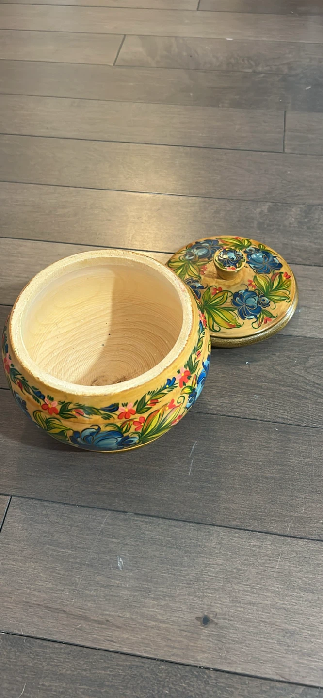 Hand-Painted Wooden Trinket Box - photo 2