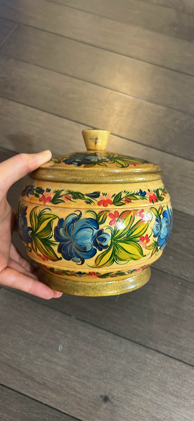 Hand-Painted Wooden Trinket Box - photo 4