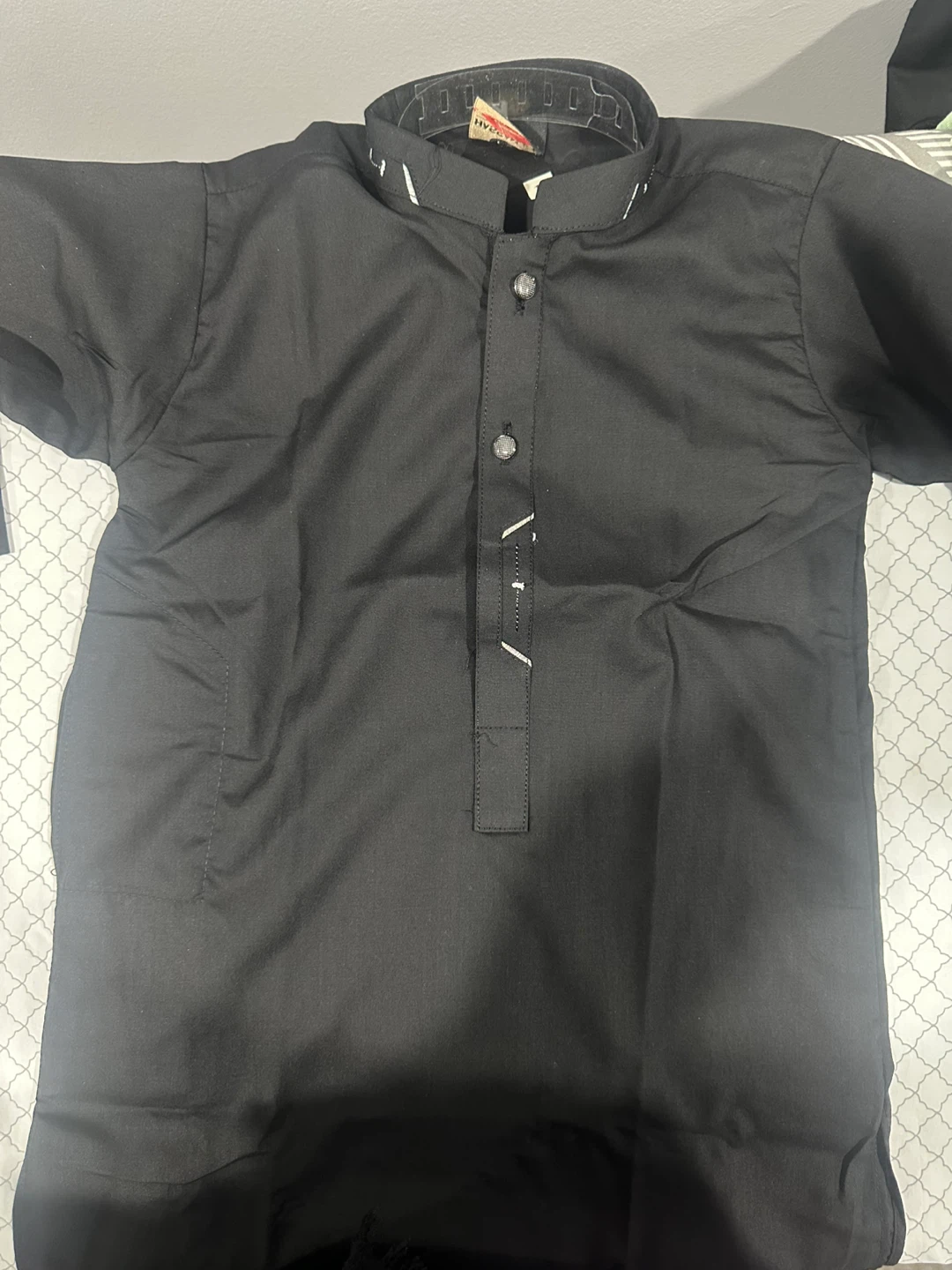 Kids Black Kurta Pajama Set - photo 2