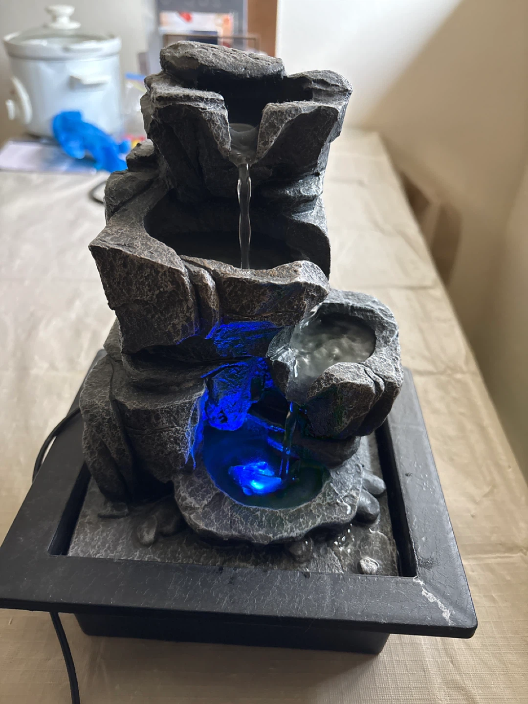Tabletop Rock Water Fountain with LED Light - photo 3