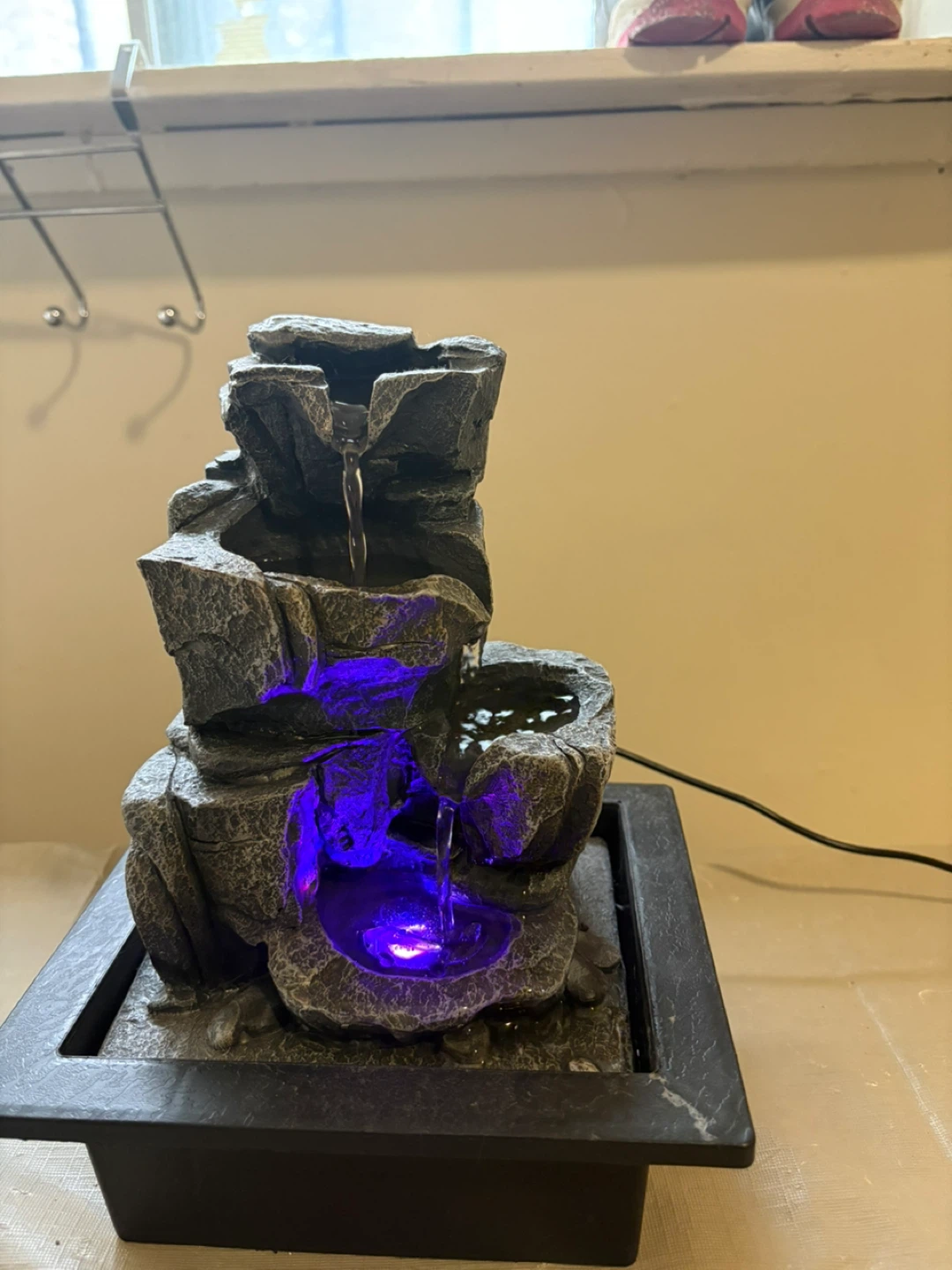 Tabletop Rock Water Fountain with LED Light