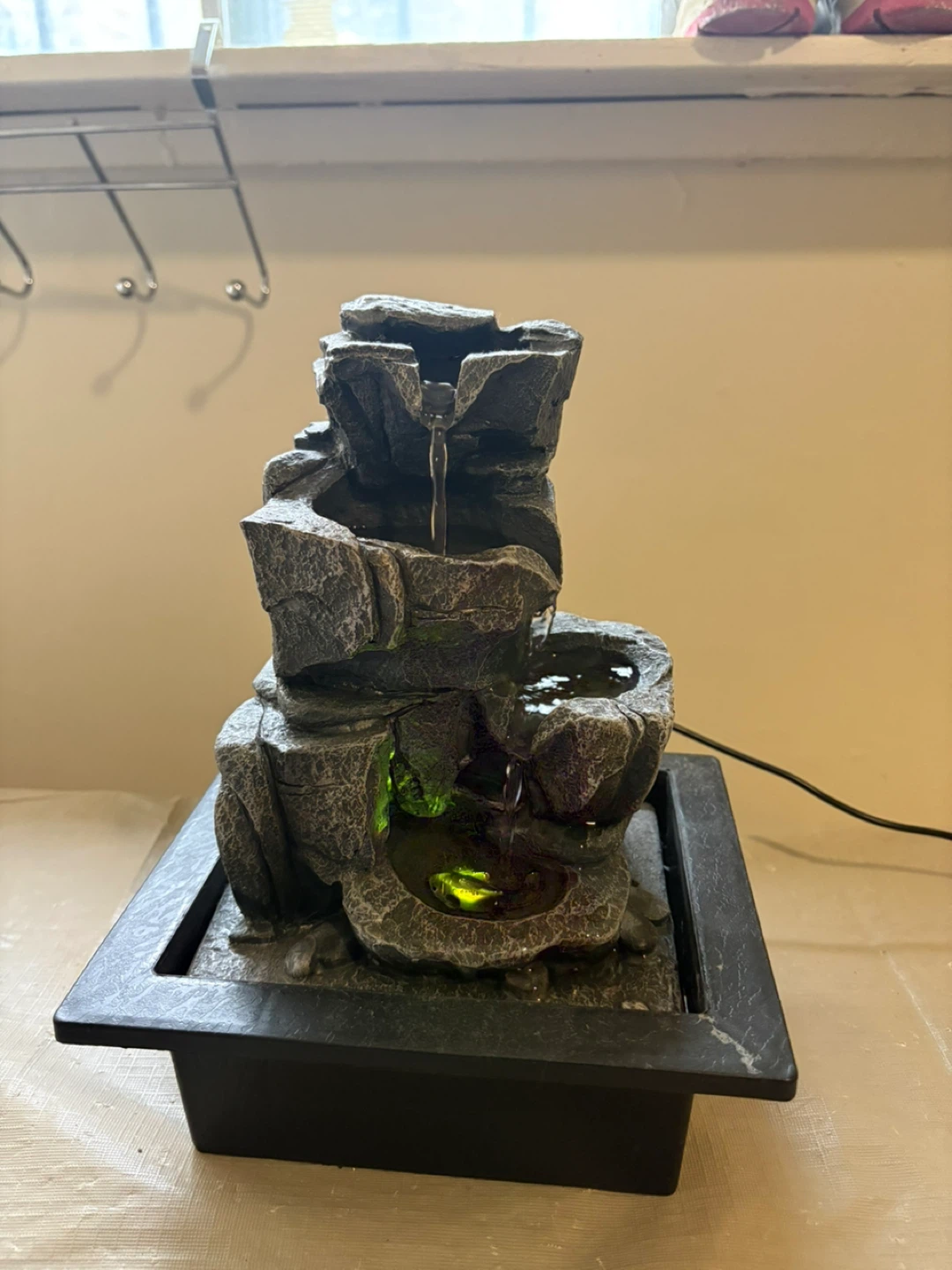 Tabletop Rock Water Fountain with LED Light - photo 4