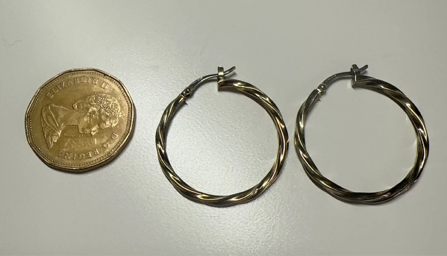 Sterling Silver Twisted Hoop Earrings