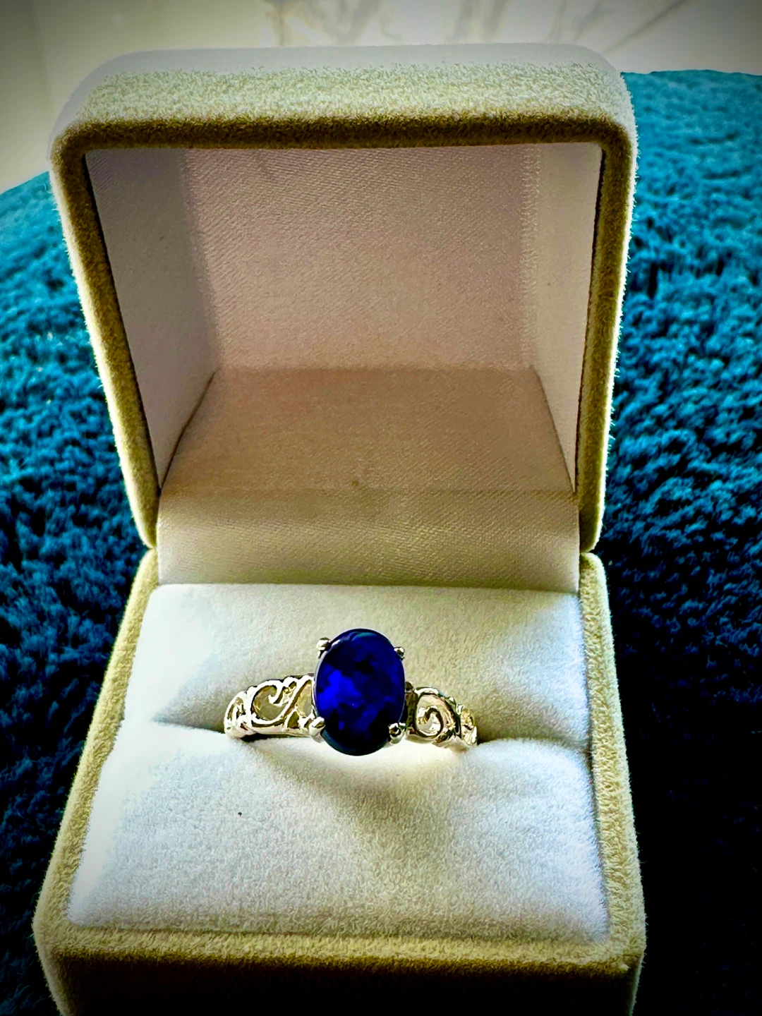 Sterling Silver Ring with Blue Australian Opal - photo 3