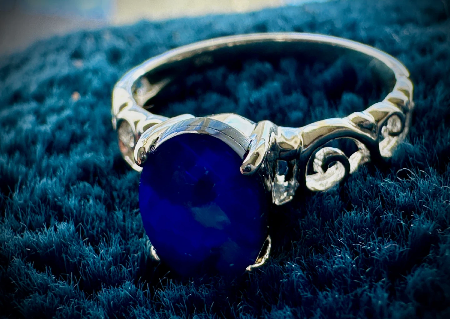 Sterling Silver Ring with Blue Australian Opal - photo 4