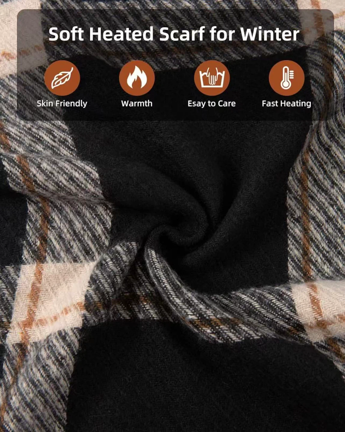 Soft Heated Scarf with 5000mAh Battery Pack - photo 4