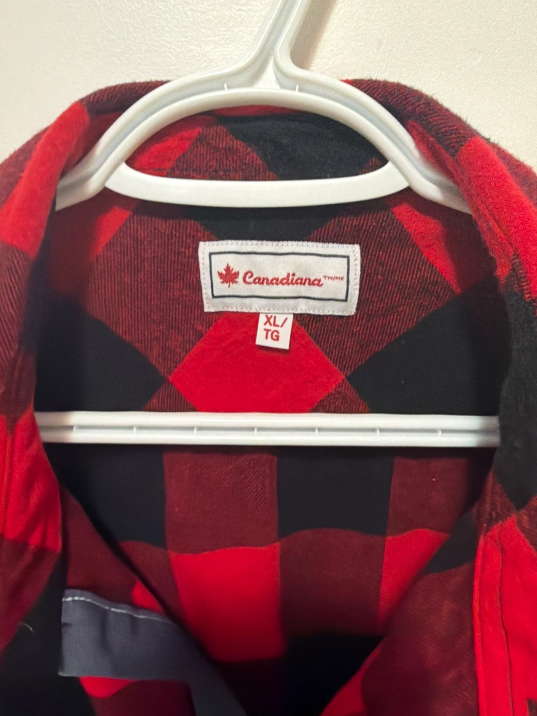 Canadiana Red and Black Plaid Flannel Shirt - XL - photo 2