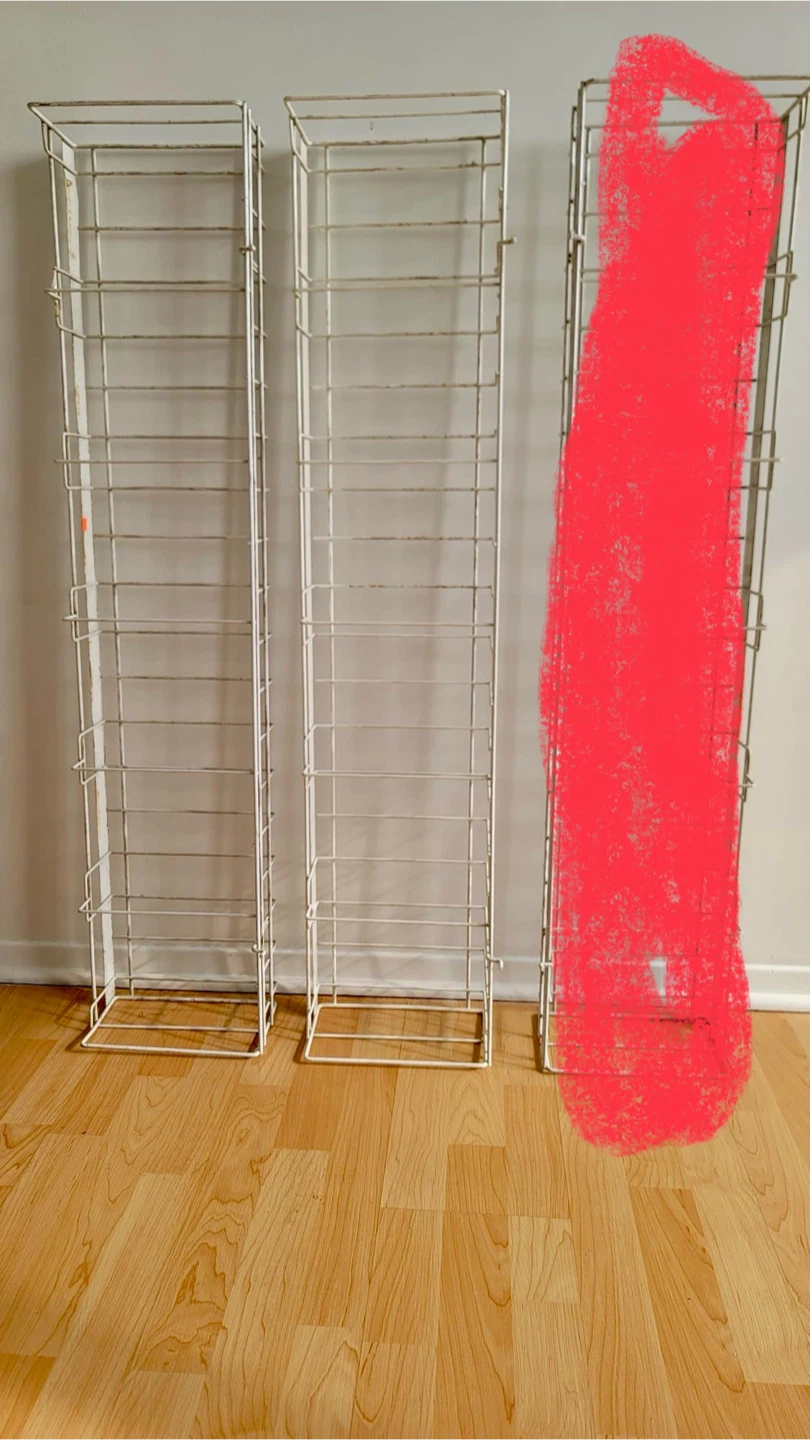 2 White Display Racks Shelving Unit 43 inches wide