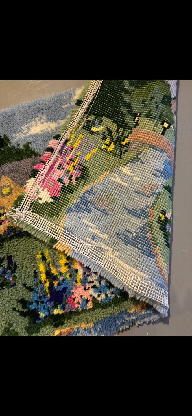 Vintage Hook Rug Countryside Scene - photo 3