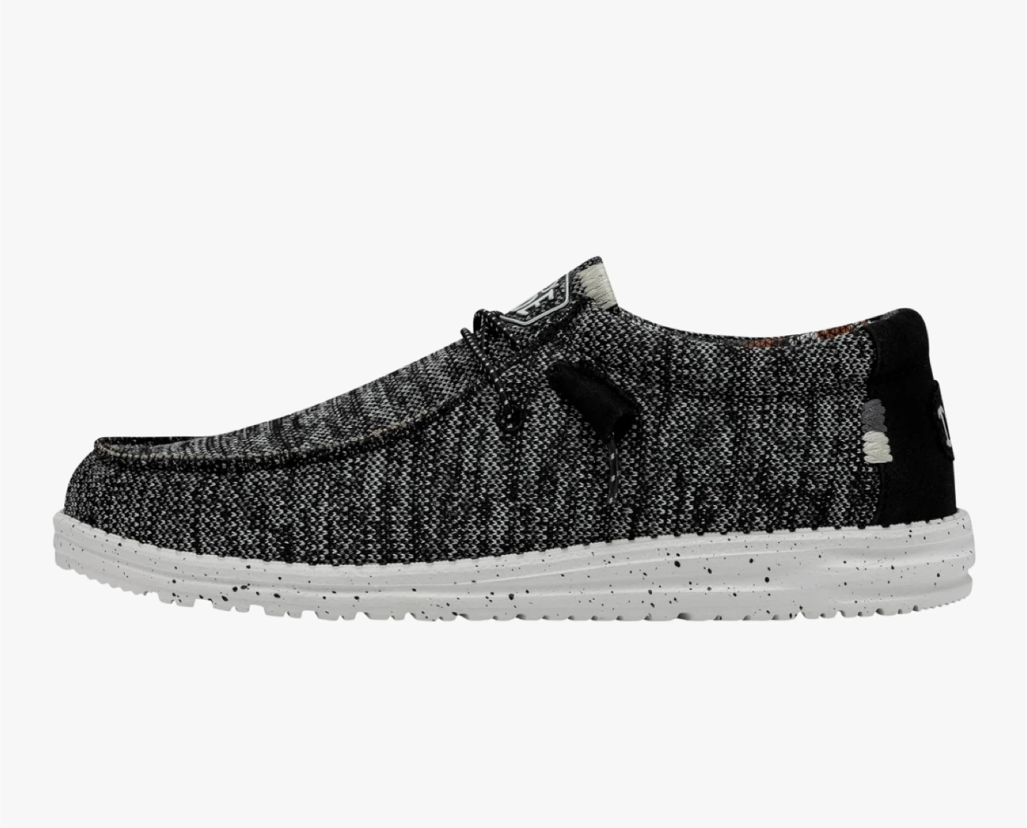 HEYDUDE Men’s Wally-Sox Stitch Black White Size 16. - photo 3