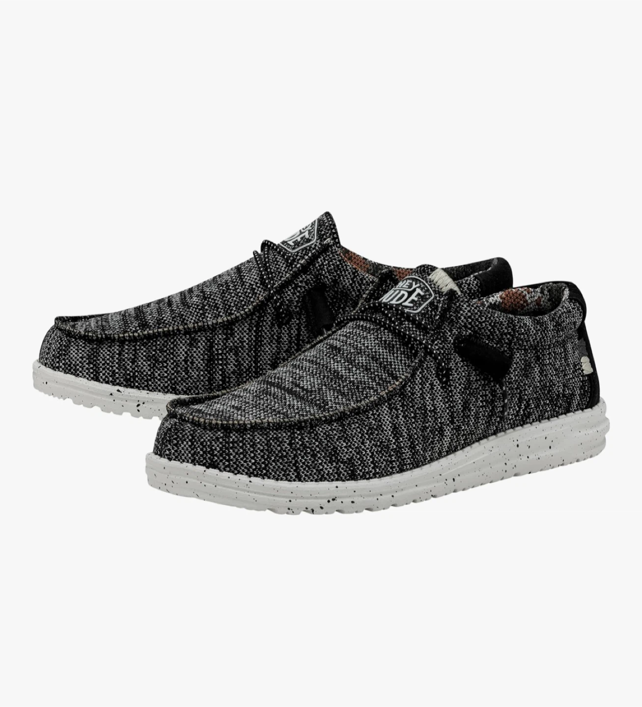 HEYDUDE Men’s Wally-Sox Stitch Black White Size 16. - photo 2