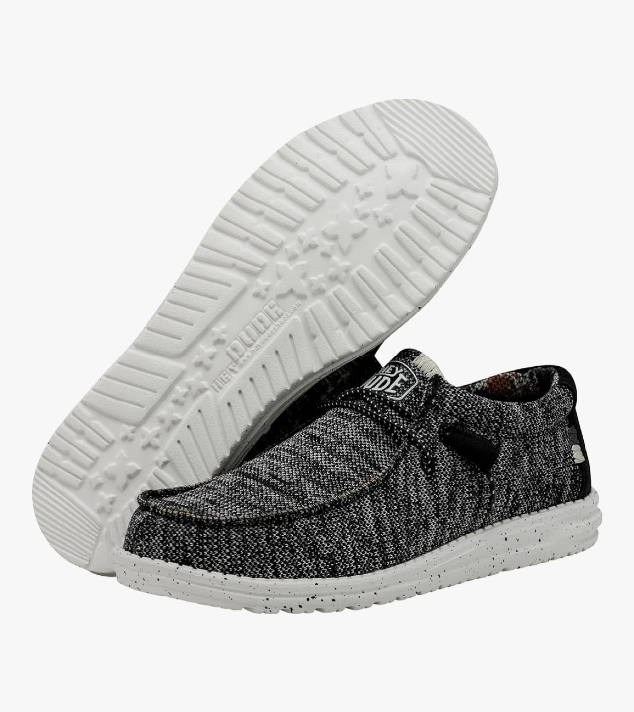 HEYDUDE Men’s Wally-Sox Stitch Black White Size 16. - photo 5