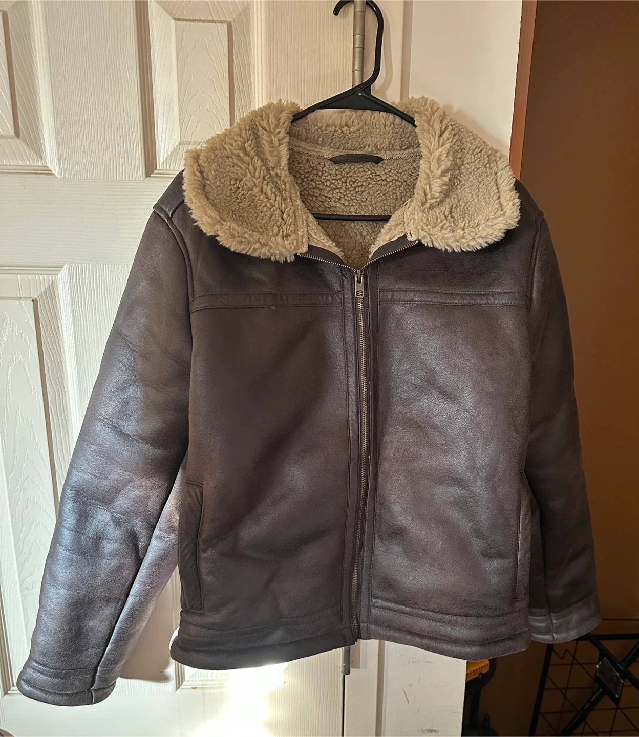 Old Navy Faux Leather Sherpa Lined Jacket - Size M