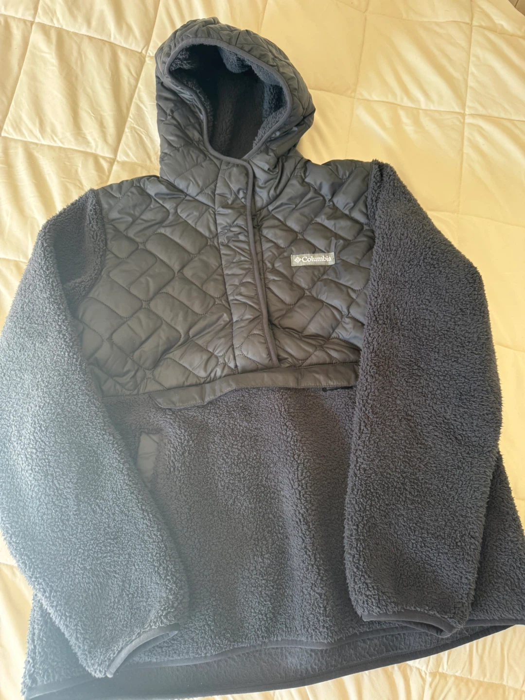 Brand New Columbia Black Sherpa Fleece Pullover Hoodie