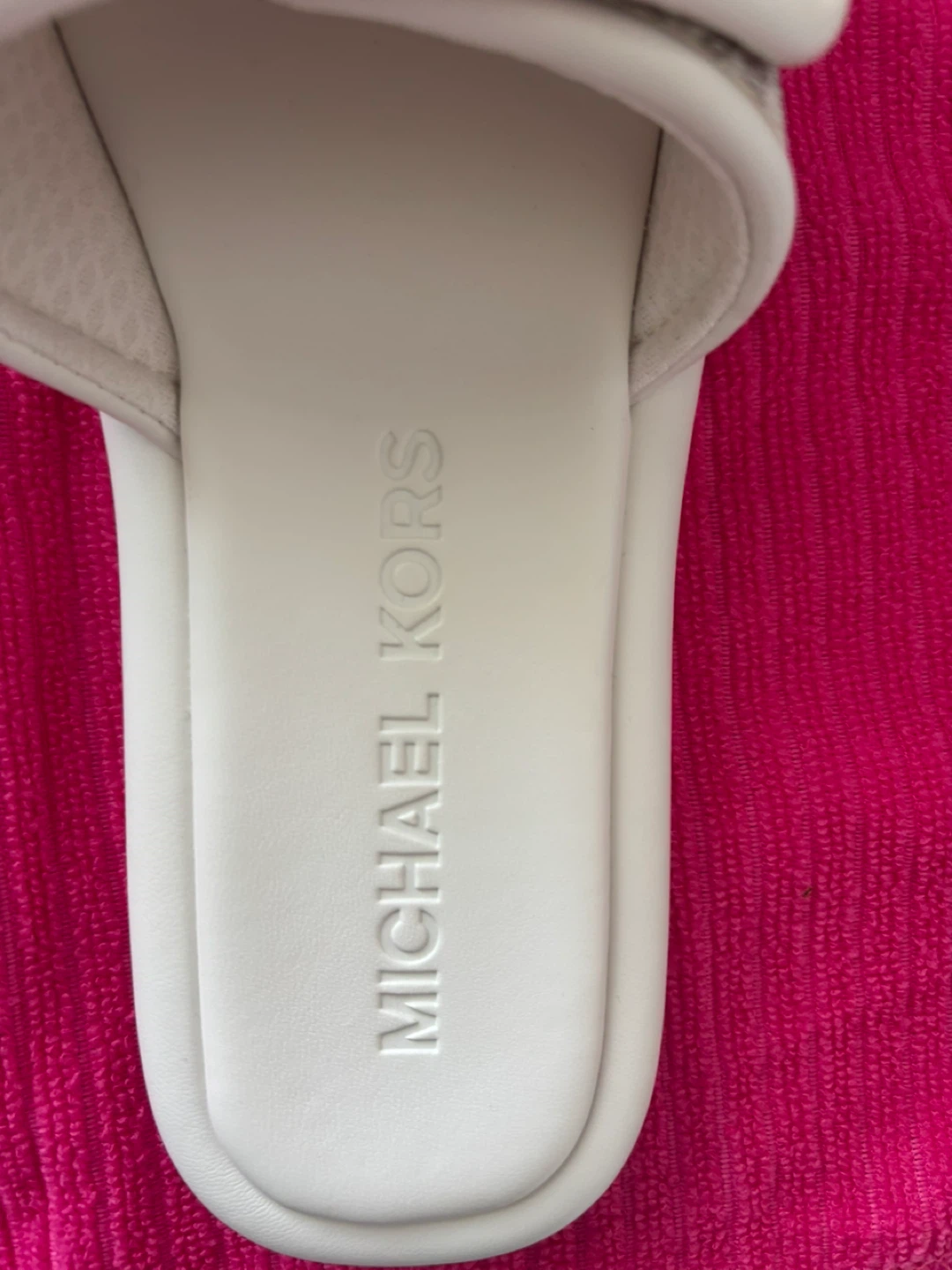 Michael Kors White Monogram Slides - photo 4