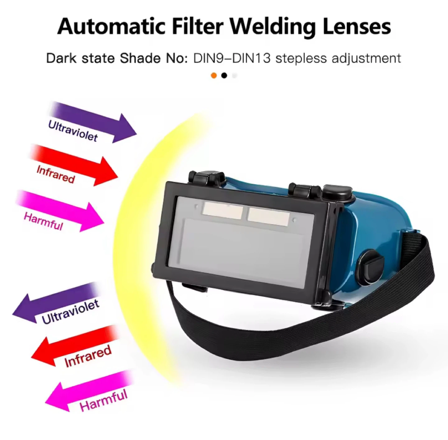 Automatic Filter Welding Goggles DIN9-DIN13 Stepless Adjustment - photo 5