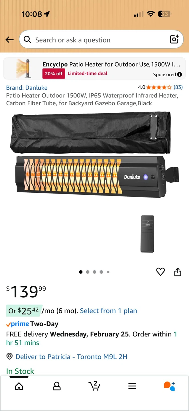 Danluke 1500W Outdoor Patio Heater - photo 5