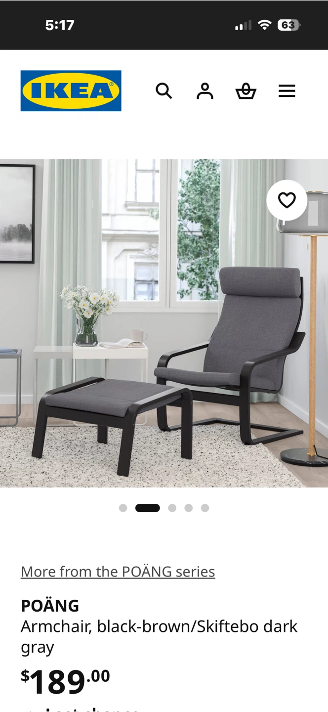 Armchair and Ottoman - Black-Brown/Skiftestbo Dark Gray - photo 3