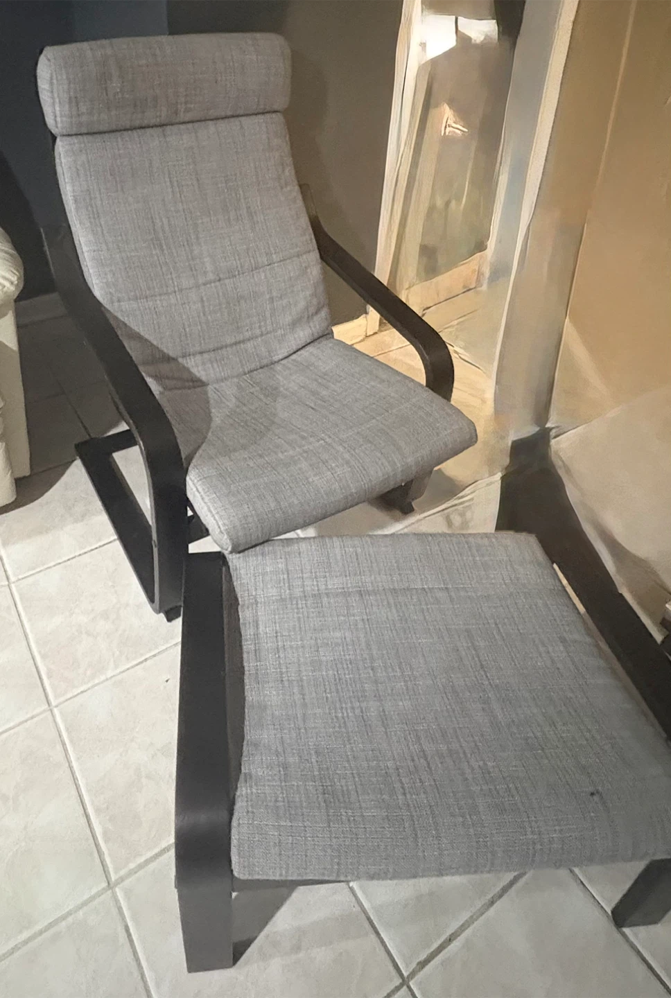 Armchair and Ottoman - Black-Brown/Skiftestbo Dark Gray - photo 2