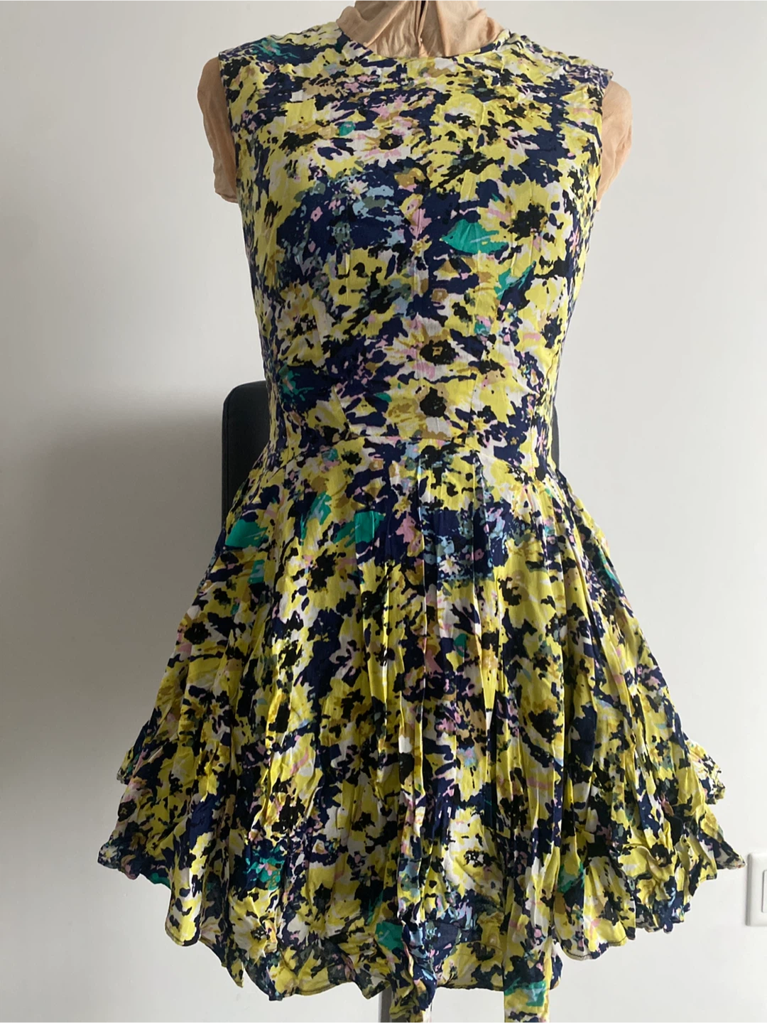 Multicoloured floral fit and flare dress