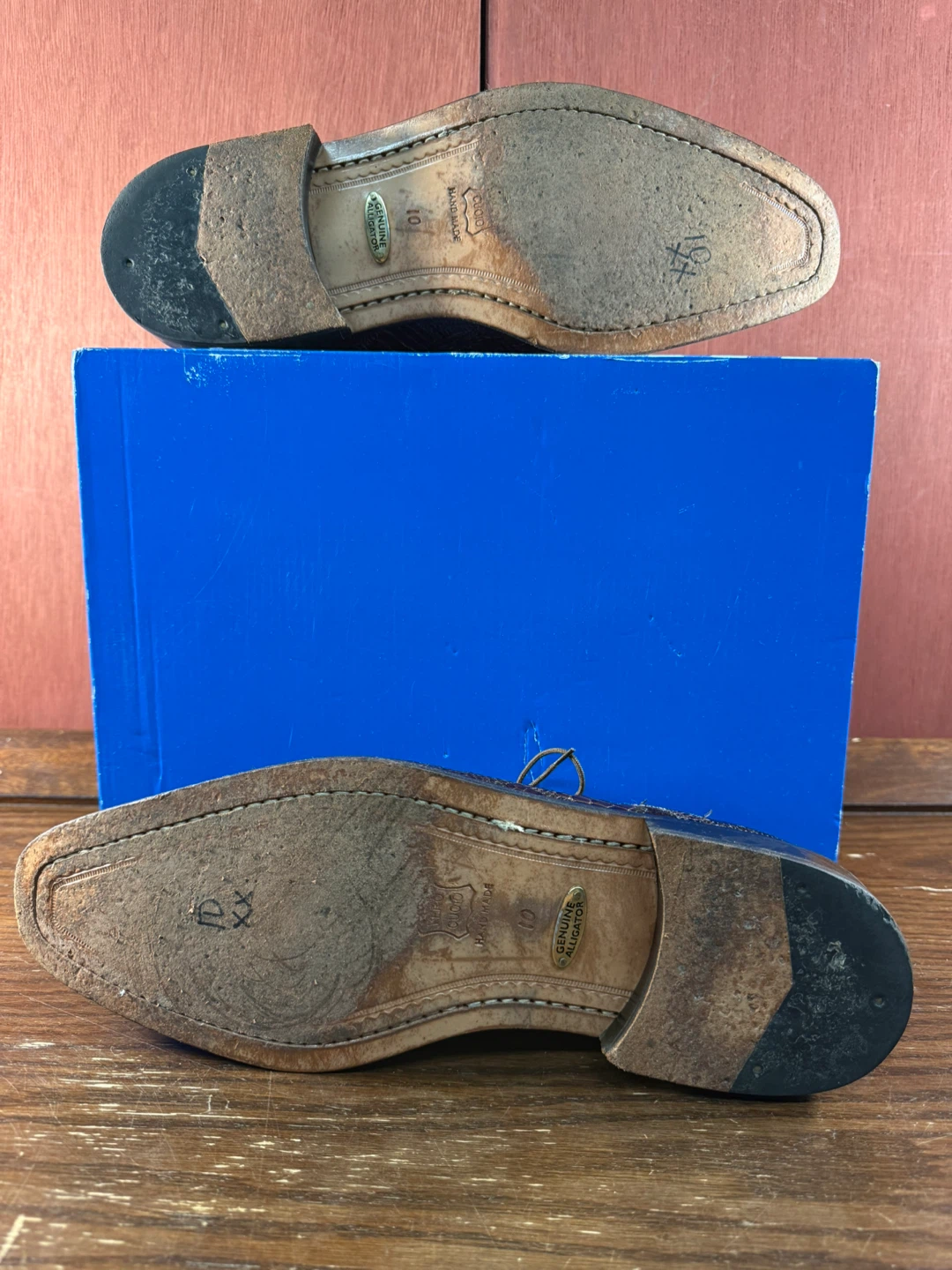 Belvedere Studio Genuine Alligator🐊Men’s Dress Shoes Size US 10 - photo 3