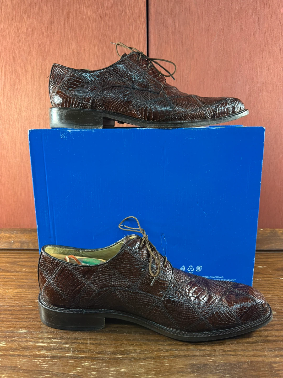 Belvedere Studio Genuine Alligator🐊Men’s Dress Shoes Size US 10 - photo 2