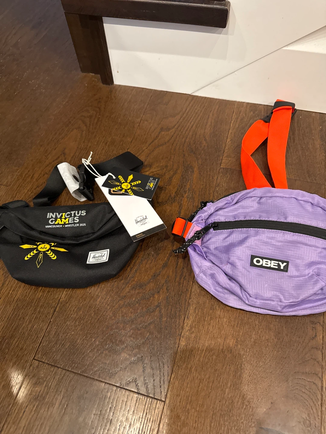 Obey black and purple design fannypack