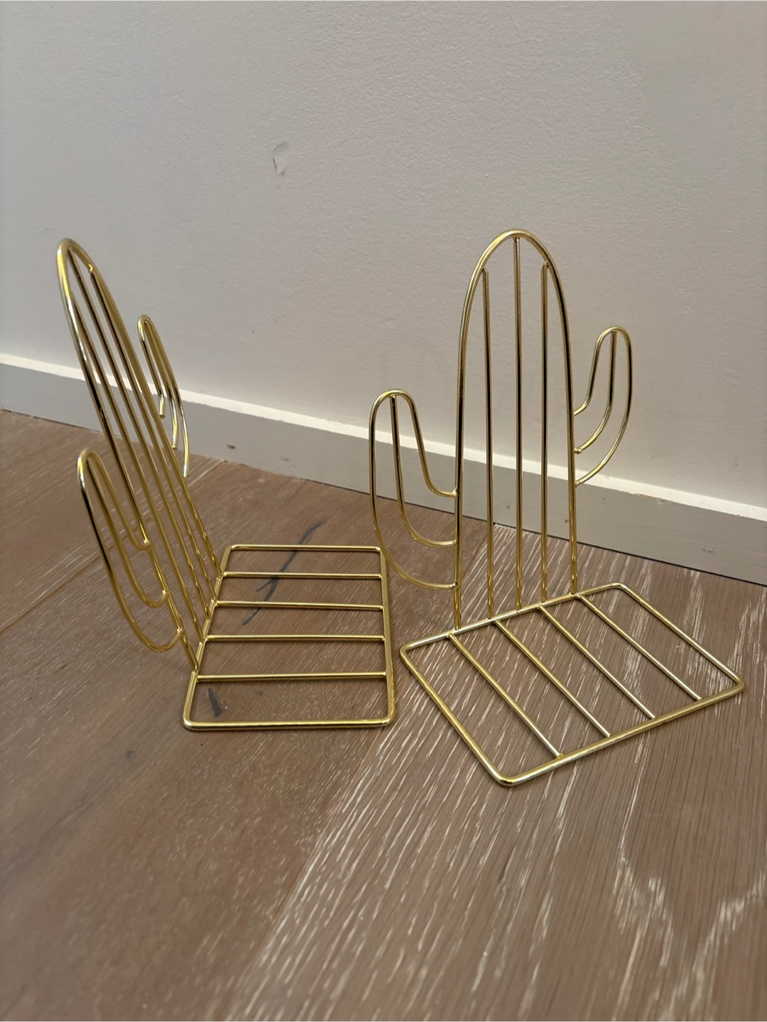 Gold Metal Cactus Bookends