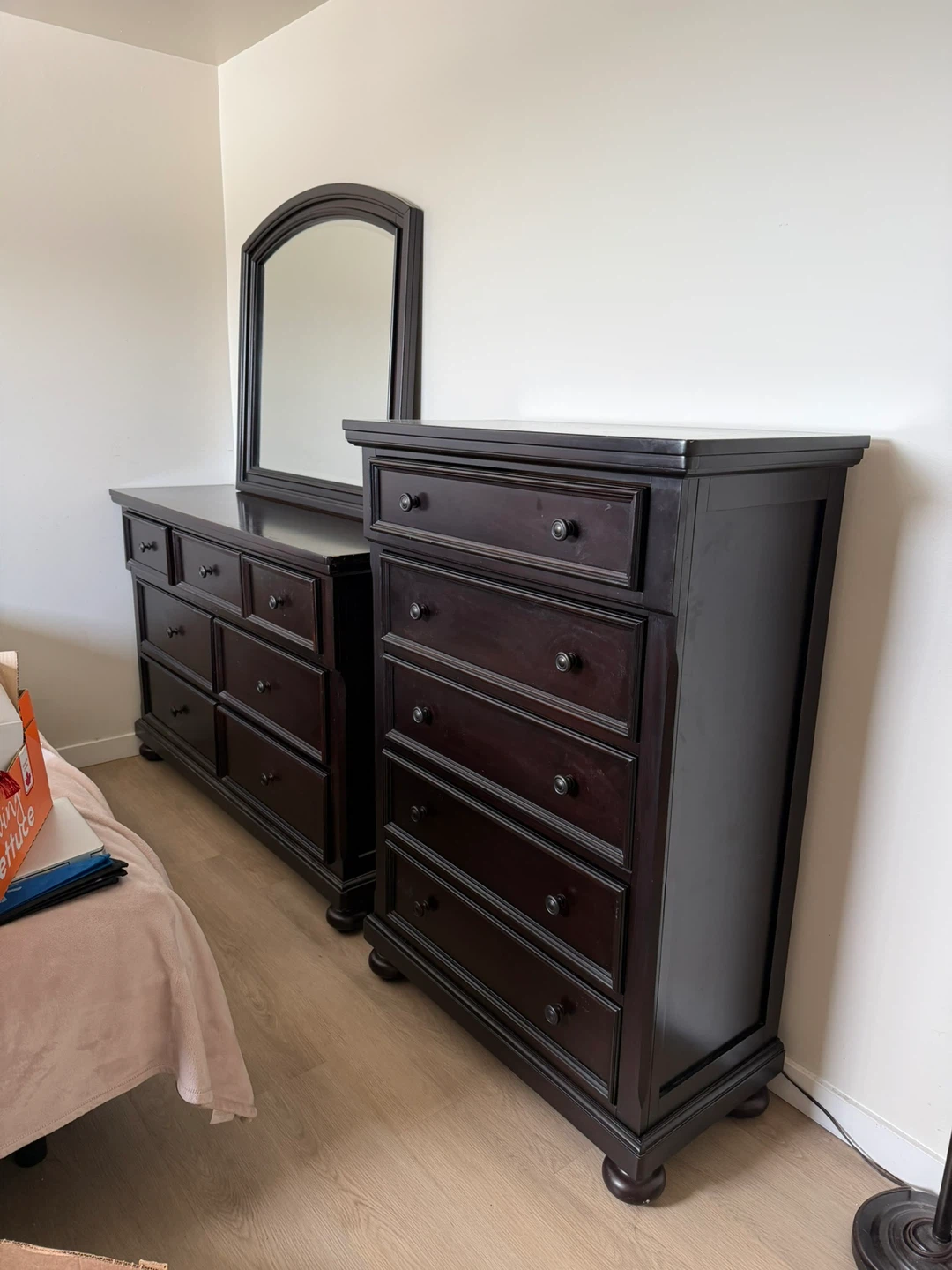 Dark Brown 5-Drawer Chest of Drawers