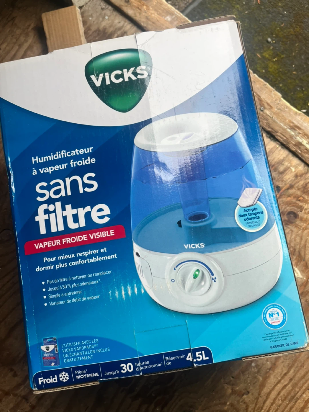 Vicks Humidificateur à vapeur froide sans filtre