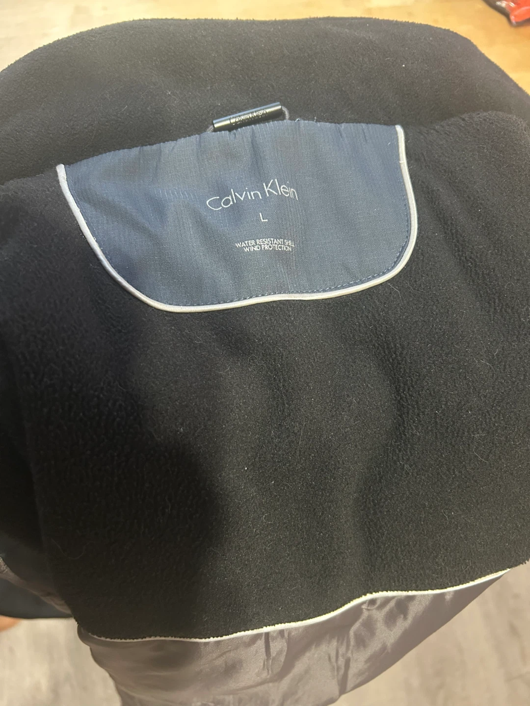 Calvin Klein Grey/Black Hooded Winter Jacket - Size L