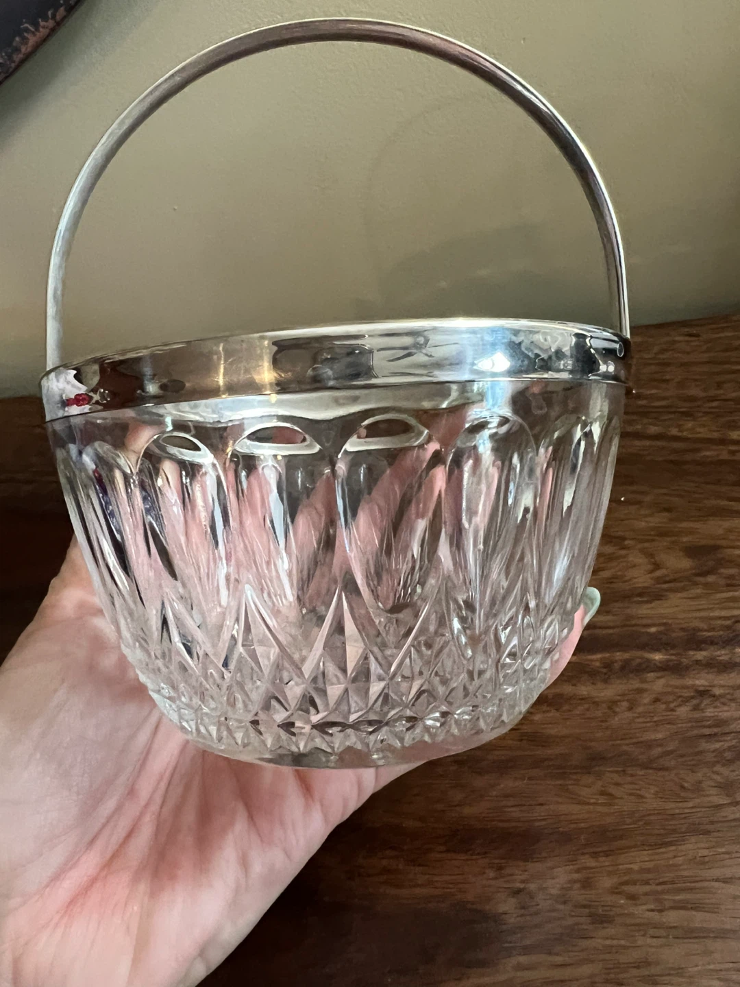 Vintage REIMS FRANCE Cut Crystal Basket - photo 3