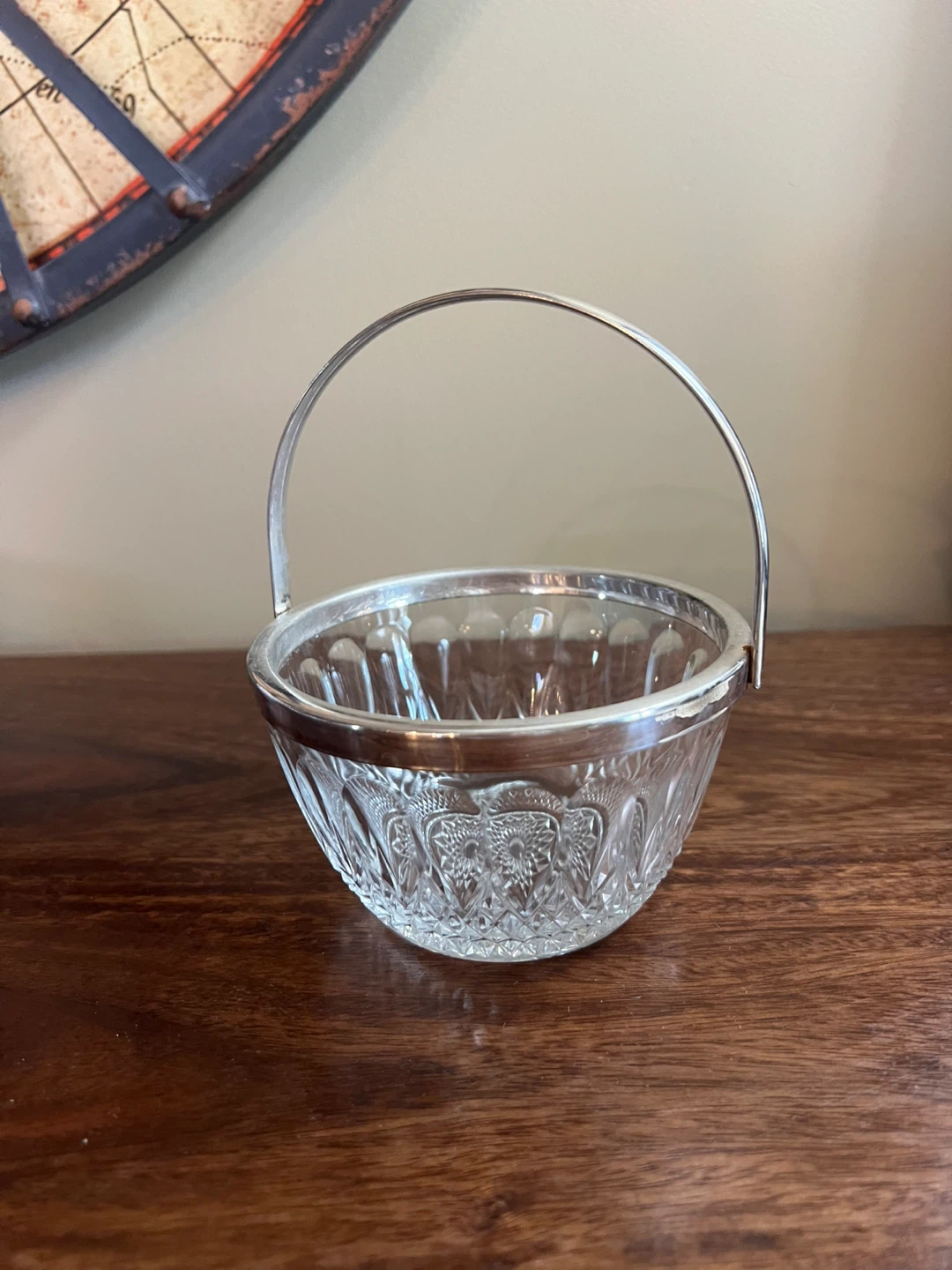 Vintage REIMS FRANCE Cut Crystal Basket
